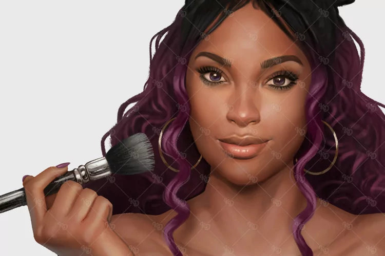 Cosmetic Makeup Portrait Woman Illustration Handpainted Clip