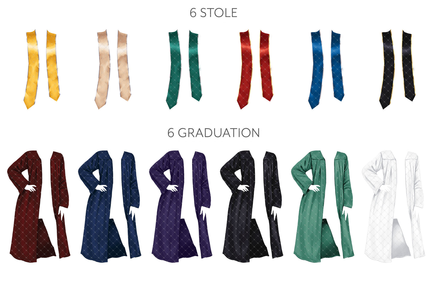 College Students Graduation | Customizable Fashion Clipart
