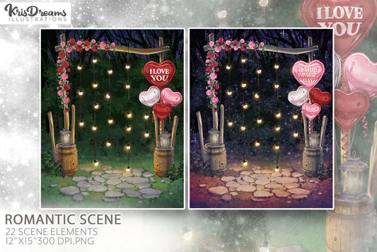 Valentine Background, Scene Creator, Romantic Scene